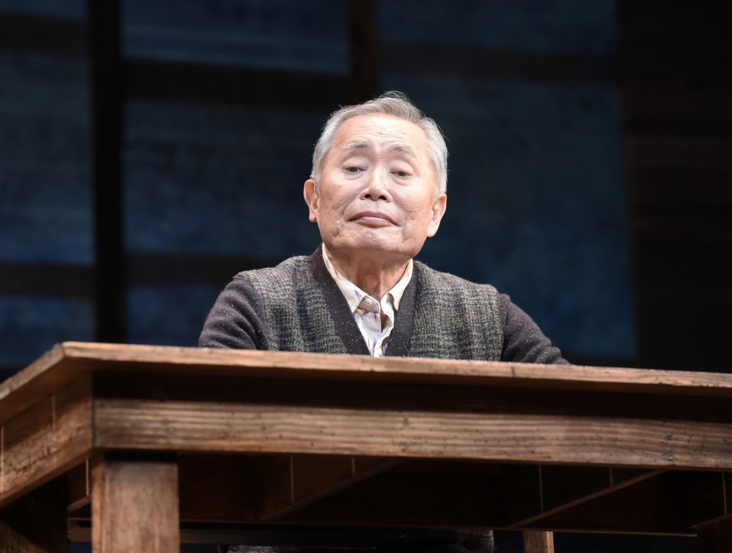 Actor George Takei during the cast photo call for Broadway's 'Allegiance' at The Longacre Theatre on Sept. 29, 2015.