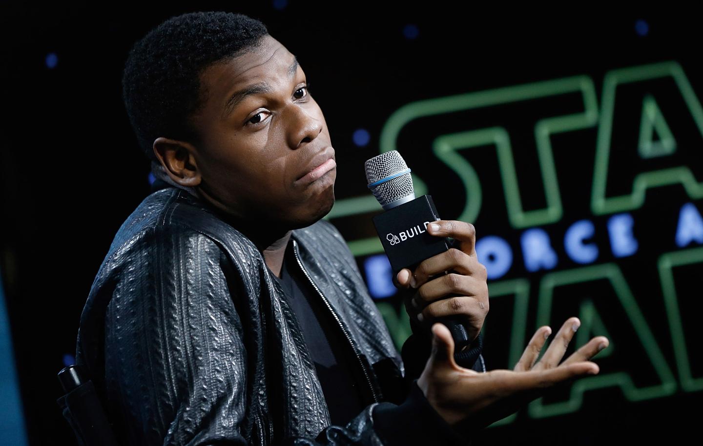 John Boyega form"Star Wars, The Force Awakens" speaks during AOL Build at AOL Studios In New York on December 3, 2015 in New York City. *** Local Caption *** John Boyega