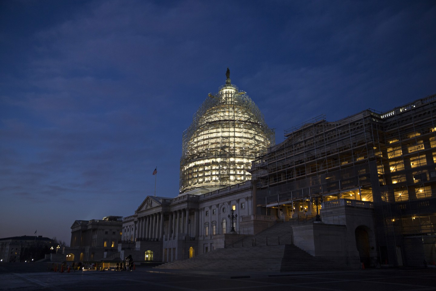 Views Of The U.S. Capitol Building As Congress Looks For Agreement On Long-Term Spending Bill