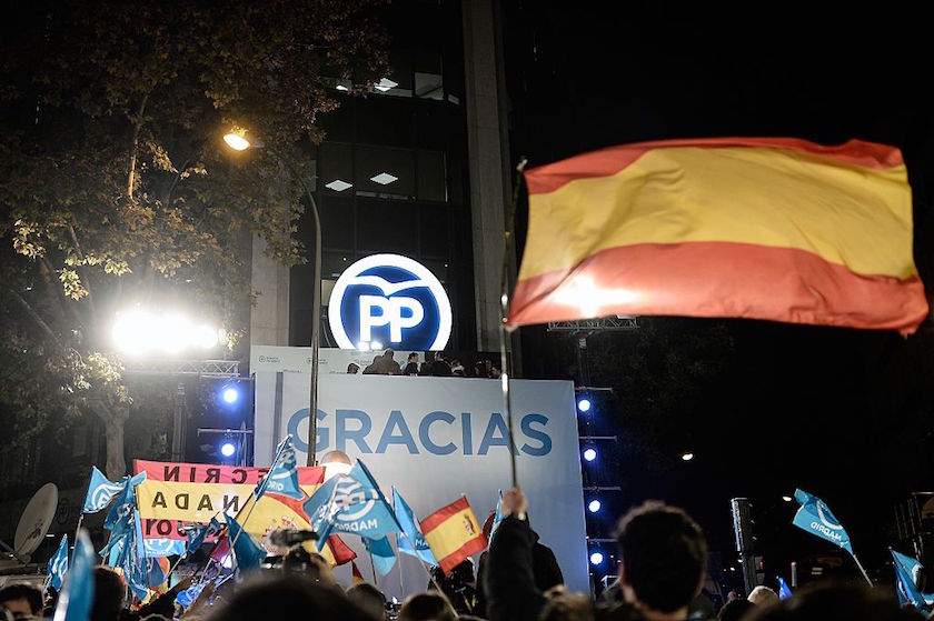 Mariano Rajoy's balcony speech in Madrid