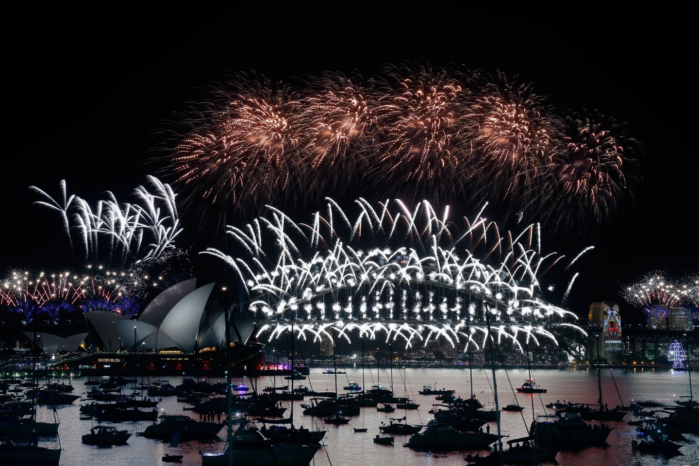 XXXXX on New Year's Eve on Sydney Harbour on January 1, 2016 in Sydney, Australia.