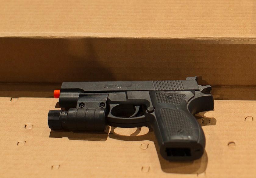 LOS ANGELES, CA - FEBRUARY 12, 2015: The replica gun involved in the LAPD shooting of 15-year-old  J