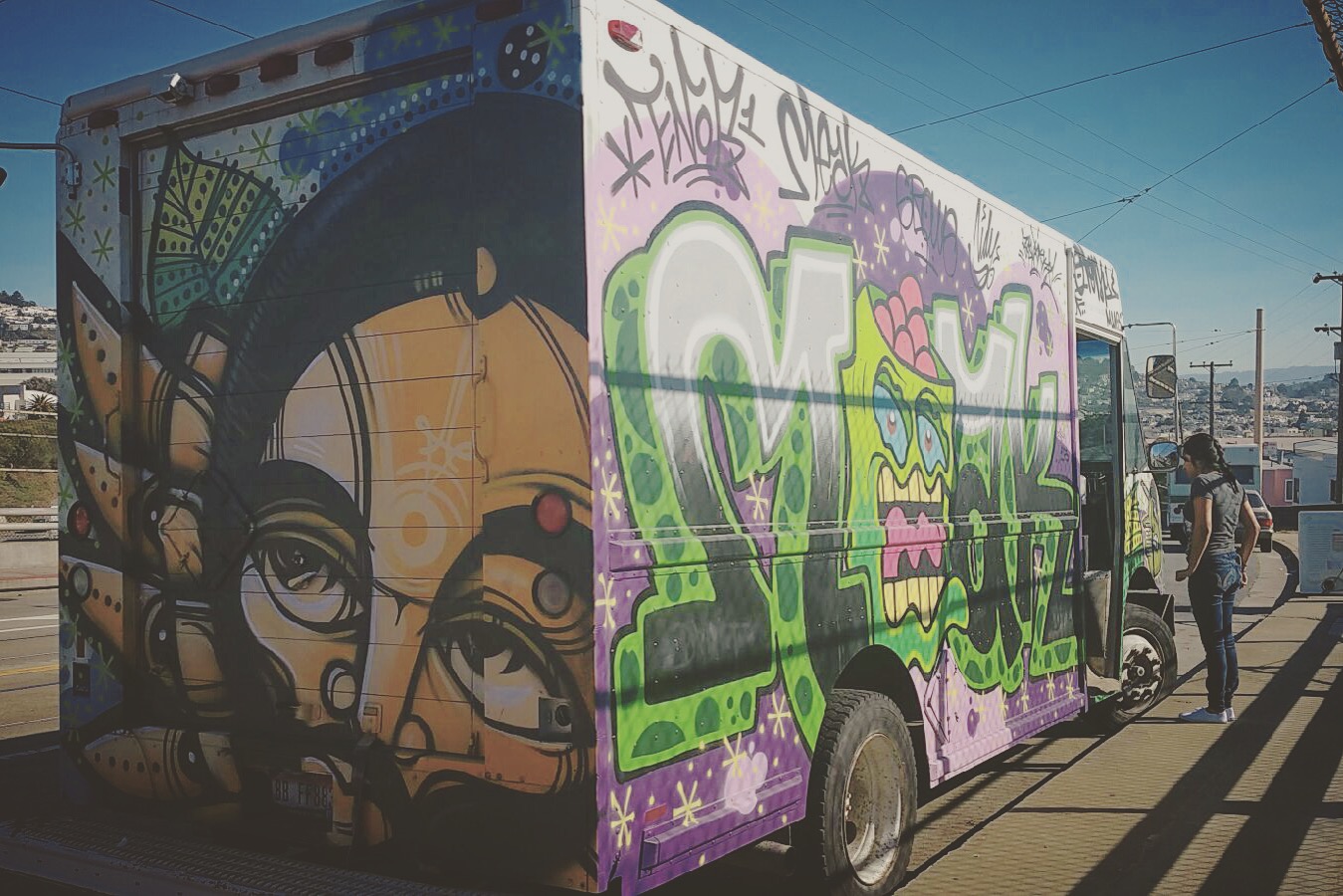 The Make It Happen Wagon, now decorated by a tenant in San Francisco.