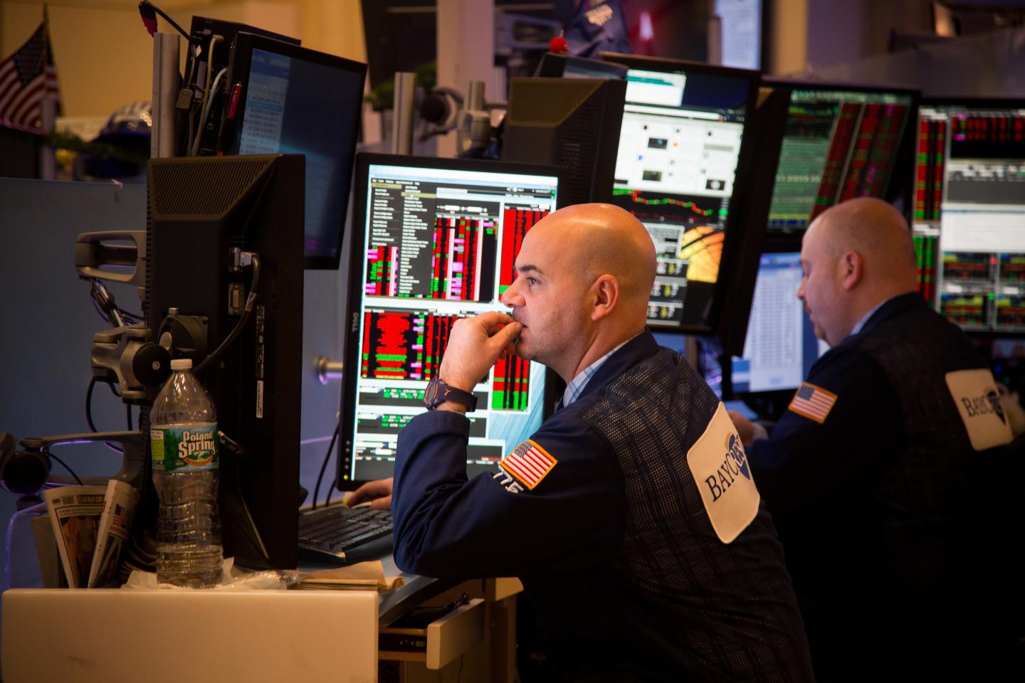 Traders Work On The Floor NYSE As Stock Rout Deepens