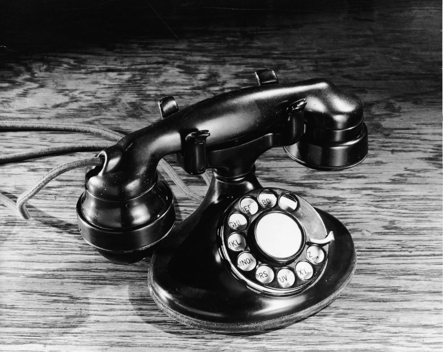 Old-Fashioned Black Rotary Telephone