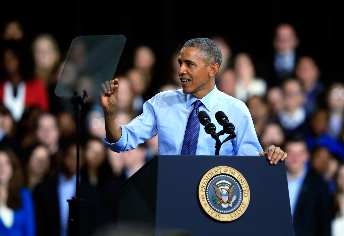 President Obama Speaks At The University Of Kansas