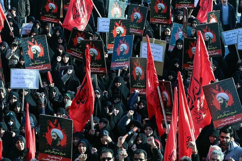 Protest in Tehran against execution of Shiite cleric