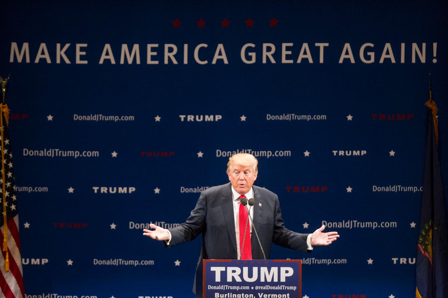 Donald Trump Holds Campaign Rally In Burlington, VT