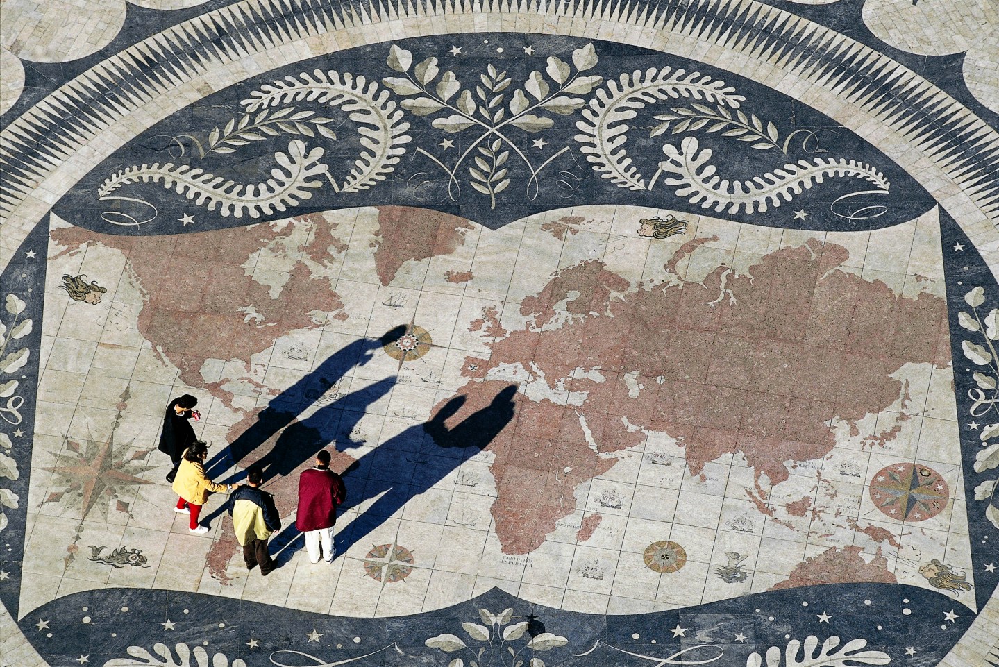 World Map, mosaic, bank of the Tagus river, Lisbon