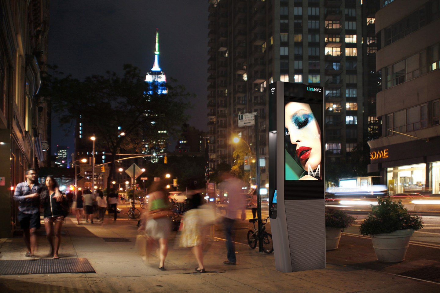 Each LinkNYC kiosk will be equipped with an Android tablet for making free U.S. phone calls, plus USB ports to charge phones.