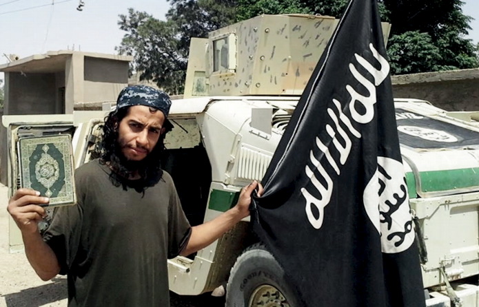 An undated photograph of a man described as Abdelhamid Abaaoud that was published in the Islamic State's online magazine Dabiq and posted on a social media website