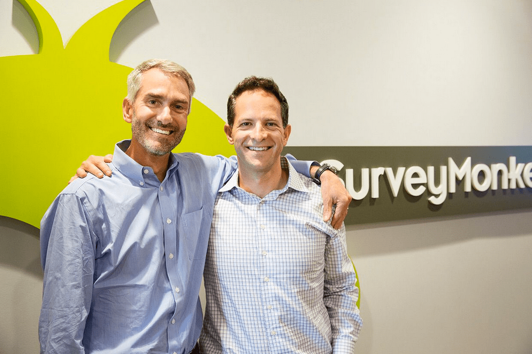 Former SurveyMonkey CEO Bill Veghte and New CEO Zander Lurie.