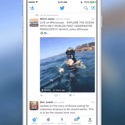 You Can Now Watch Periscope Videos Right From Twitter’s iOS App