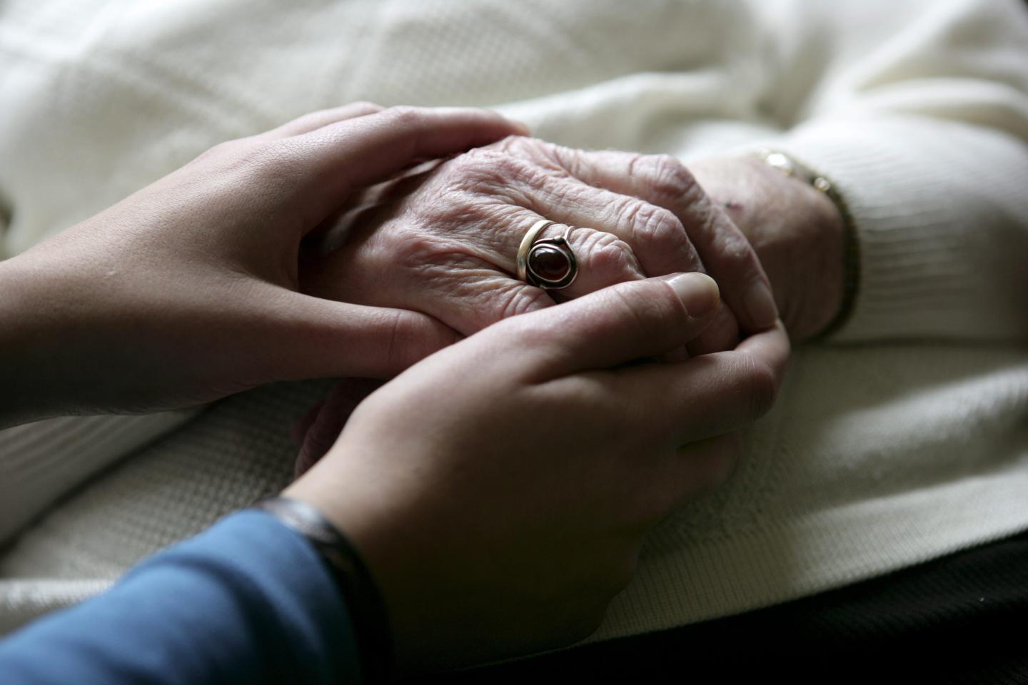 Young and old hands.