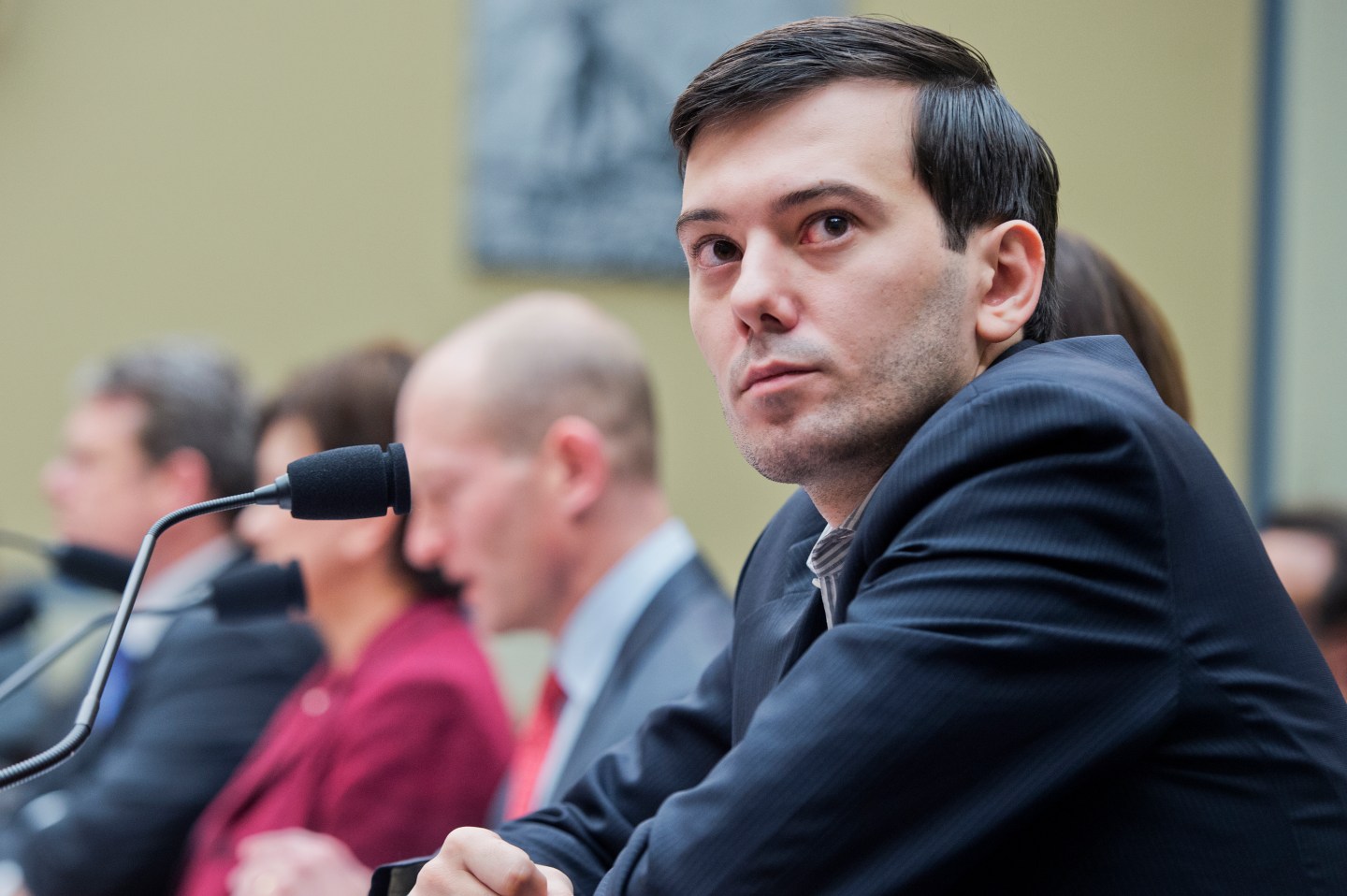 UNITED STATES - FEBRUARY 04: Martin Shkreli, former CEO Turing Pharmaceuticals, invoked his Fifth Amendment right against self-incrimination during a House Oversight and Government Reform Committee in Rayburn Building on "methods and reasoning behind recent drug price increases," February 04, 2016. Turing had raised the price of Daraprim, used by AIDS and cancer patients, from $13.50 to $750 a pill. (Photo By Tom Williams/CQ Roll Call)