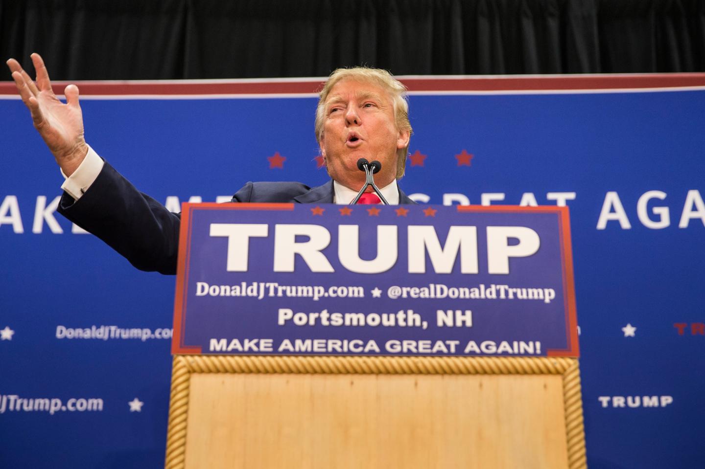 Donald Trump Campaigns In New Hampshire Ahead Of Primary