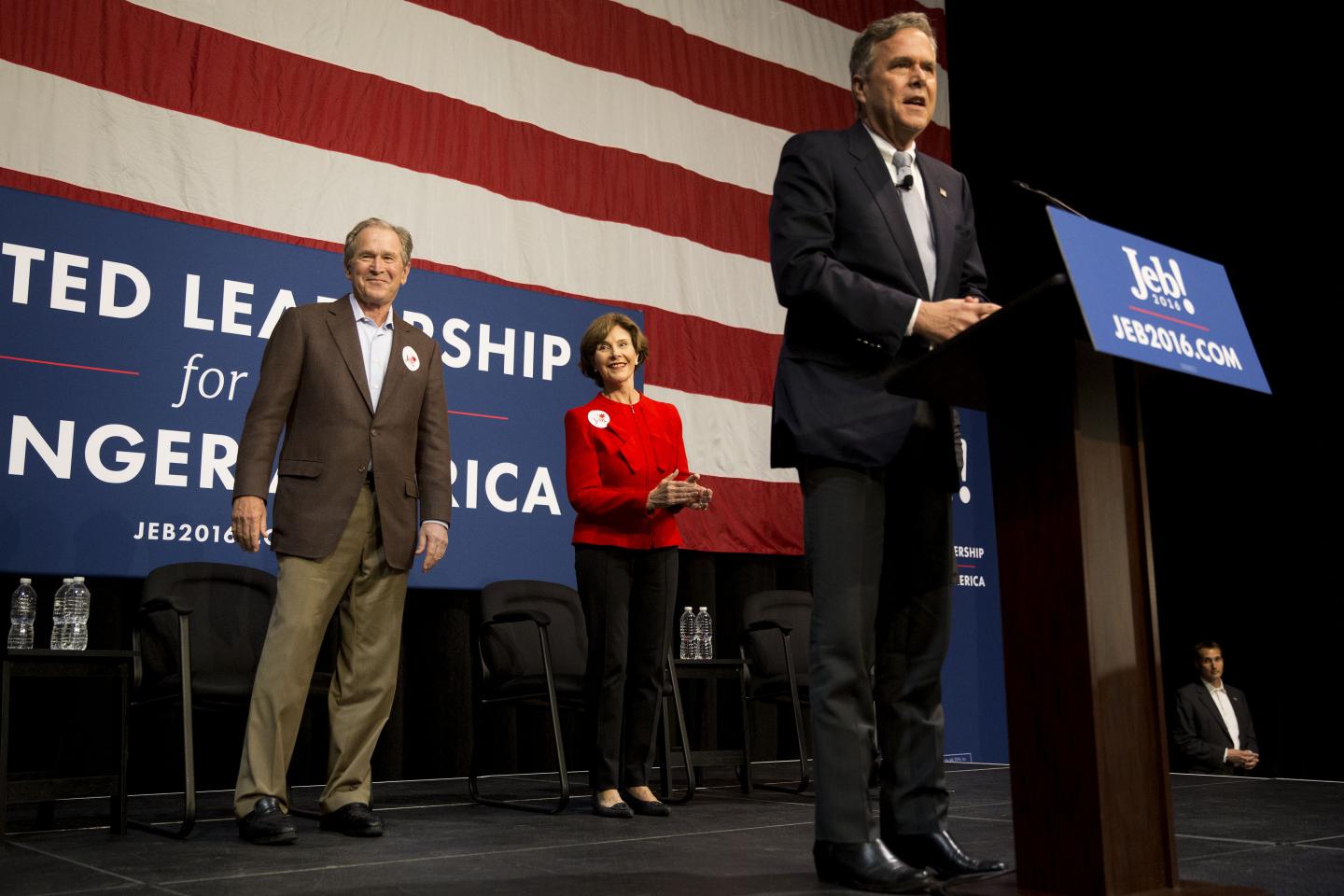 Presidential Candidate Jeb Bush Campaigns With Brother George W. Bush