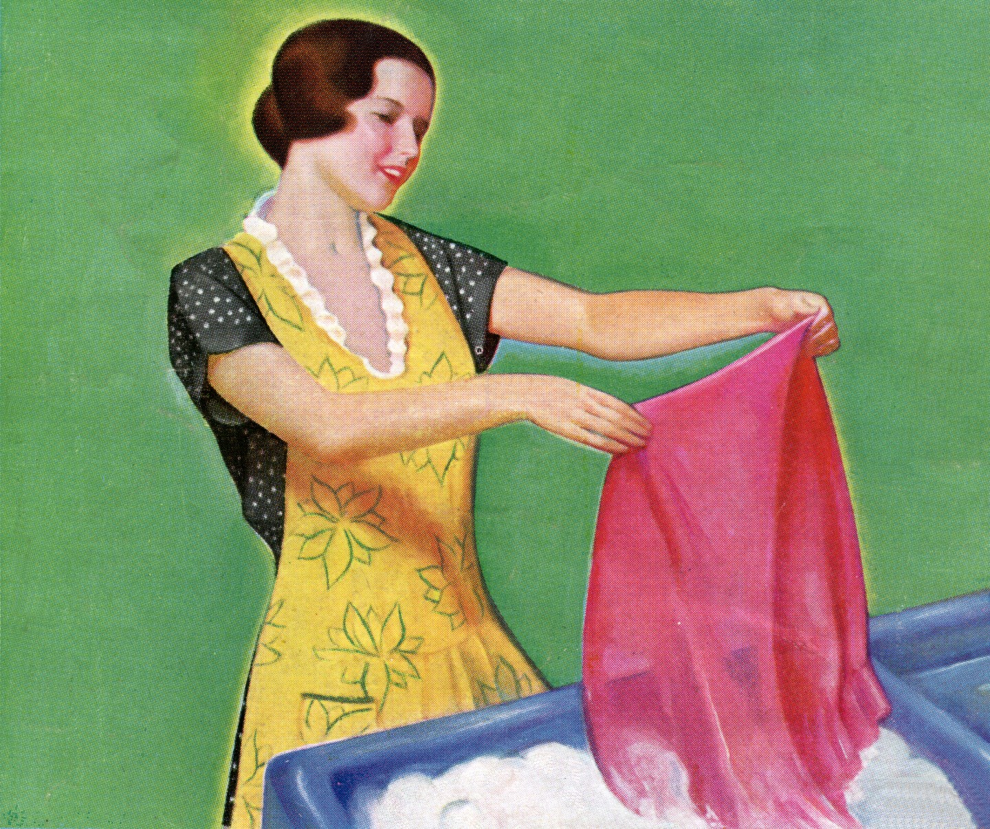 Housewife Doing Hand Laundry