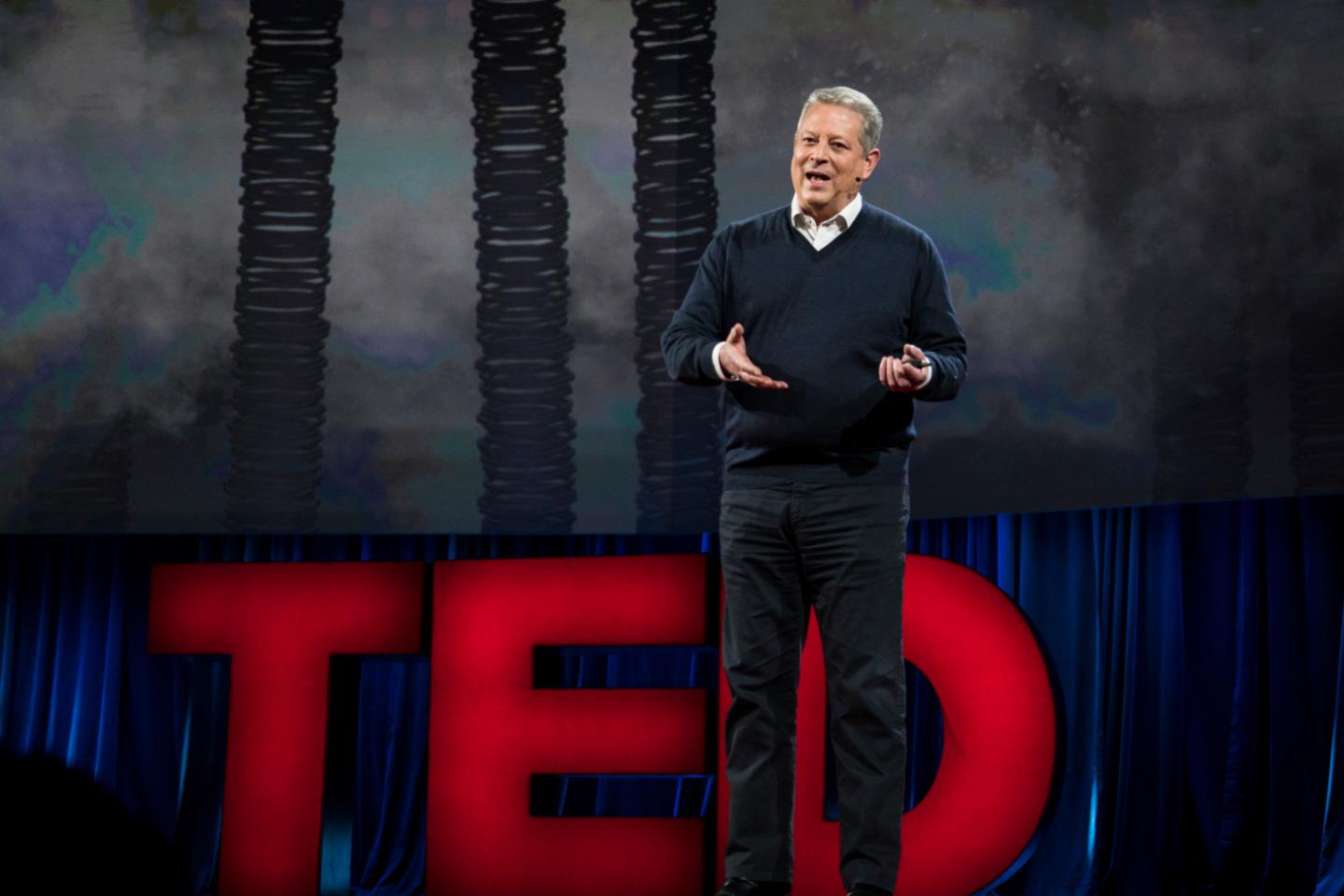 Al Gore speaks at TED2016 - Dream, February 15-19, 2016, Vancouver Convention Center, Vancouver, Canada. Photo: Bret Hartman / TED