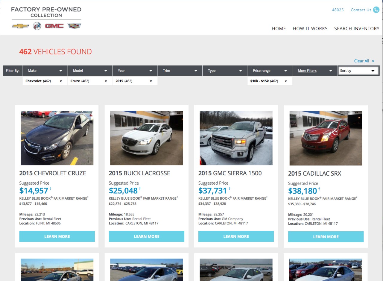 GM has launched a online used car sales site.