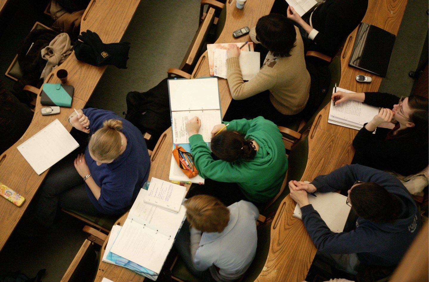 Students inside lecture hall of the Rheinische Friedrich Wilhelms University of Bonn.