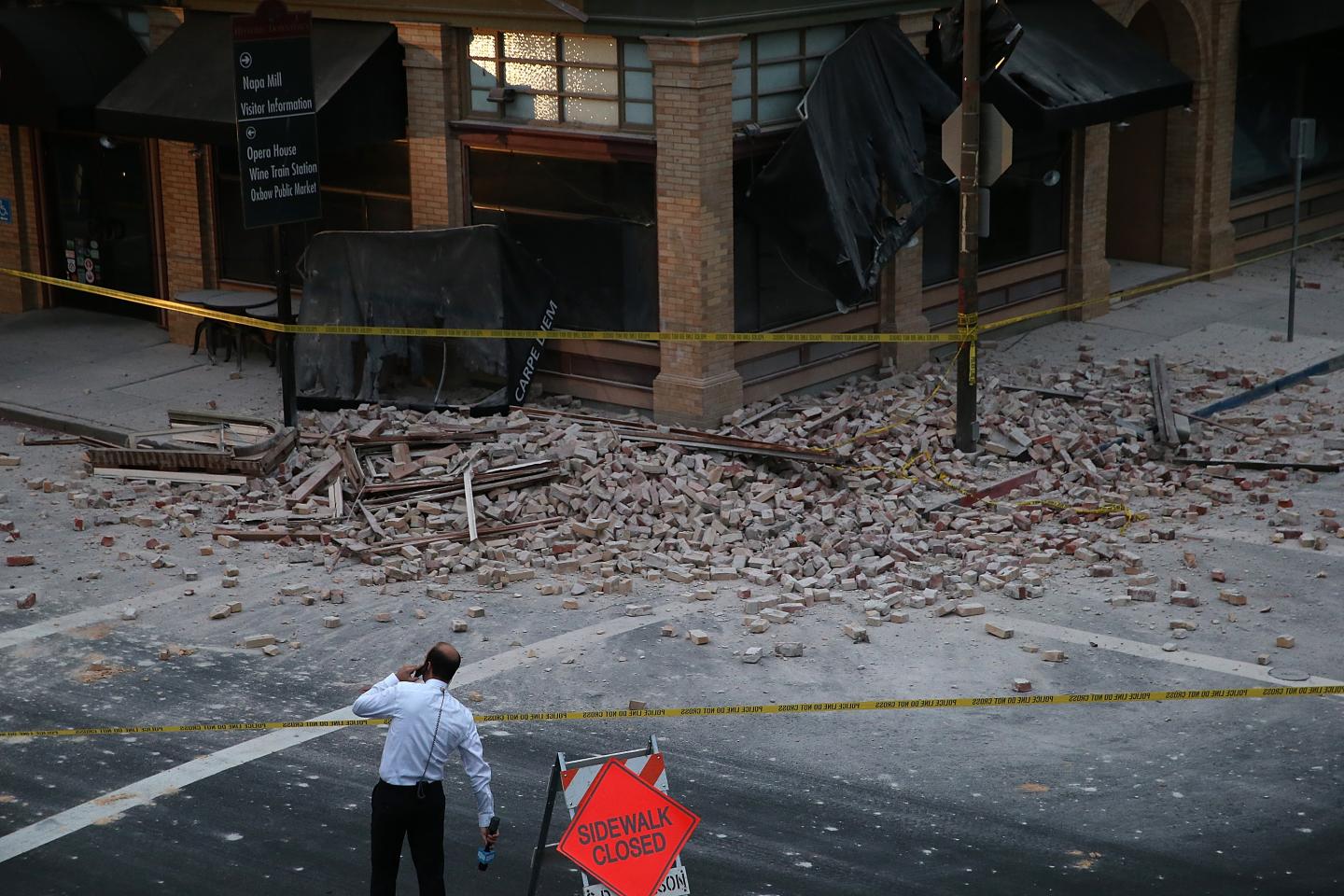 Napa California Earthquake Street