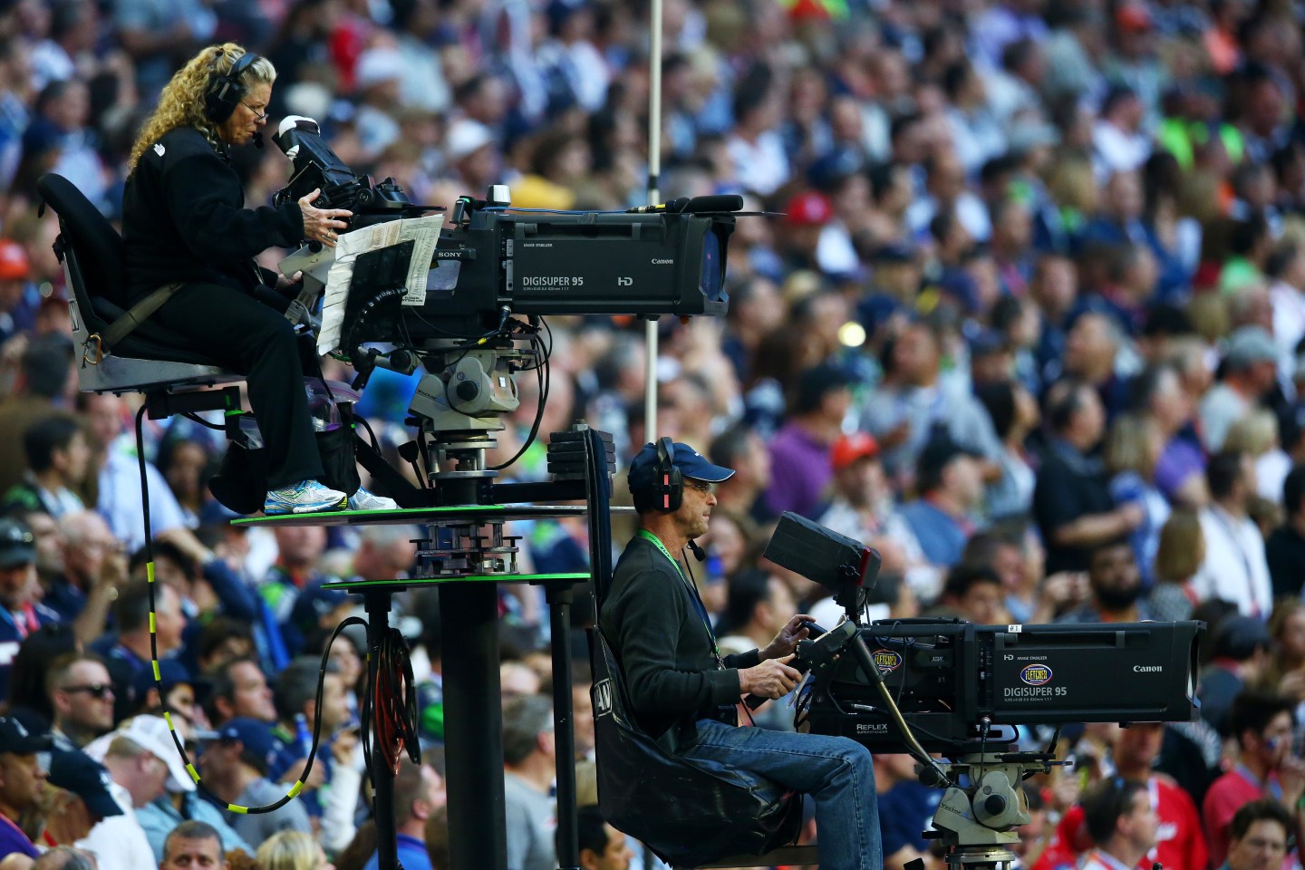 TV Cameras at Super Bowl XLIX