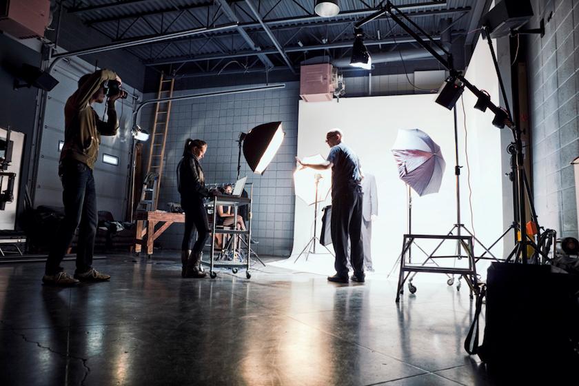 Film Crew Working on Set