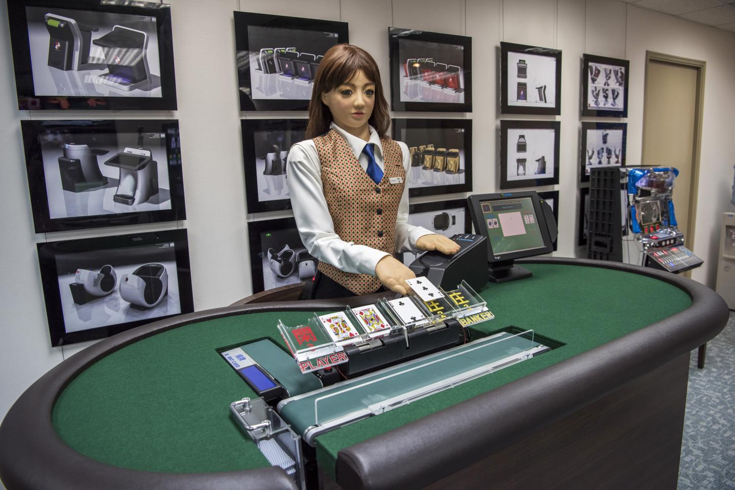 Prototype Robot Croupier 'Min' At Paradise Entertainment Ltd. Showroom