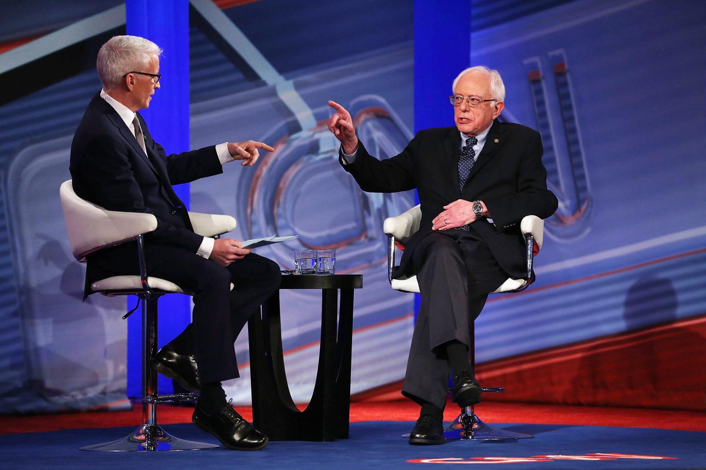 Democratic Presidential Candidates Hillary Clinton And Bernie Sanders Take Part In Town Hall Meeting