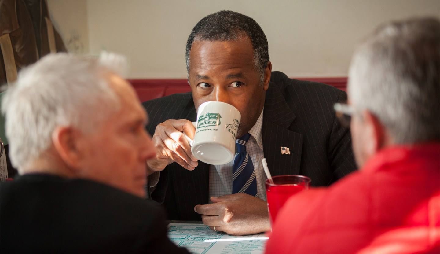 Ben Carson Holds Campaign Event In Manchester, NH