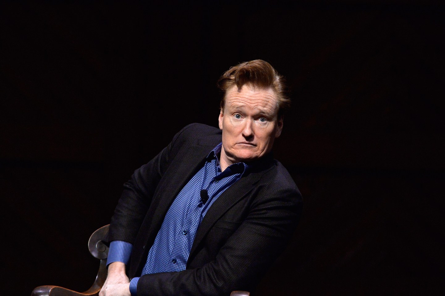 Conan O'Brien at Harvard University's Sanders Theatre on February 12, 2016 in Cambridge, Massachusetts.