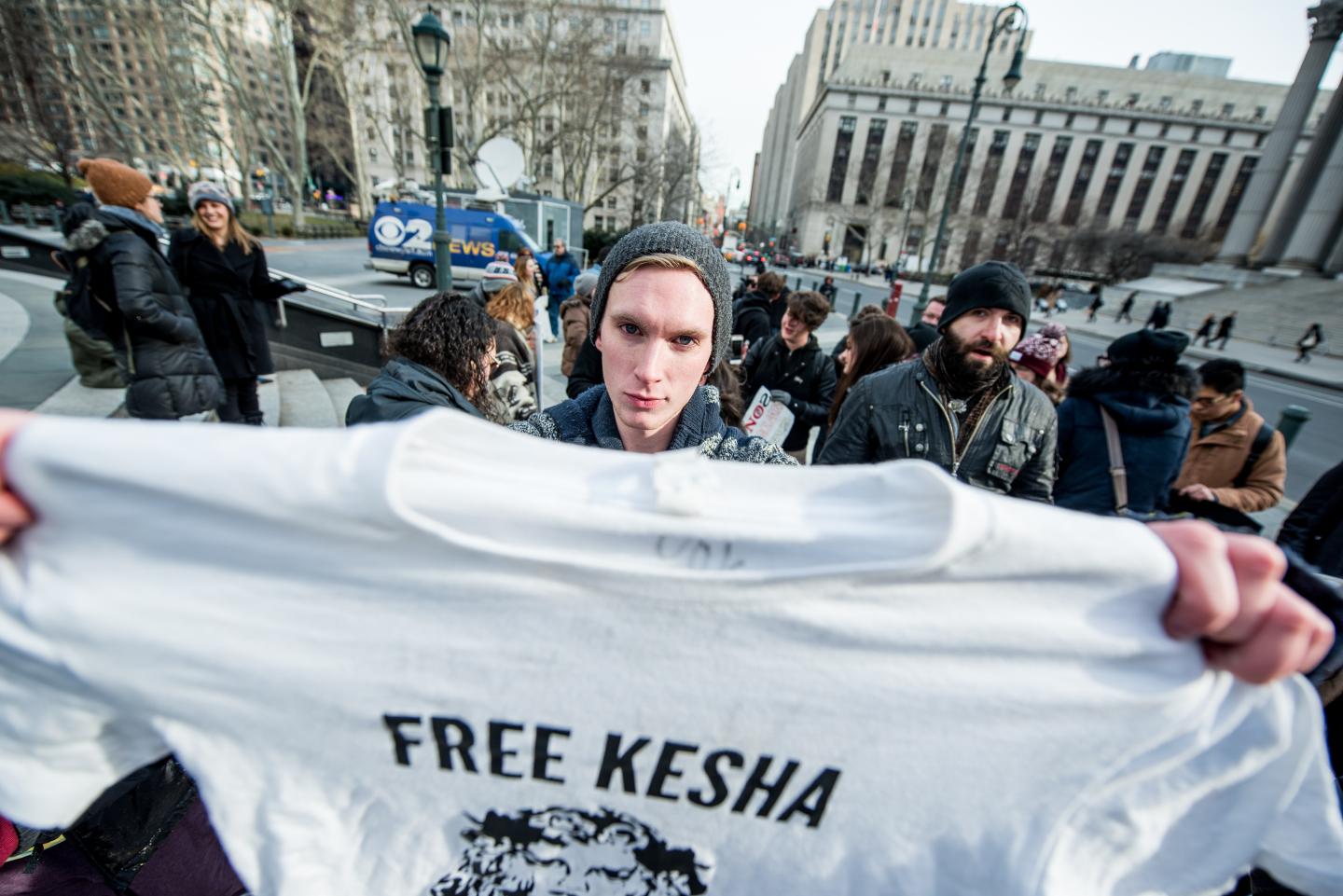 Kesha Fans Protest Sony Music Outside New York State Supreme Court