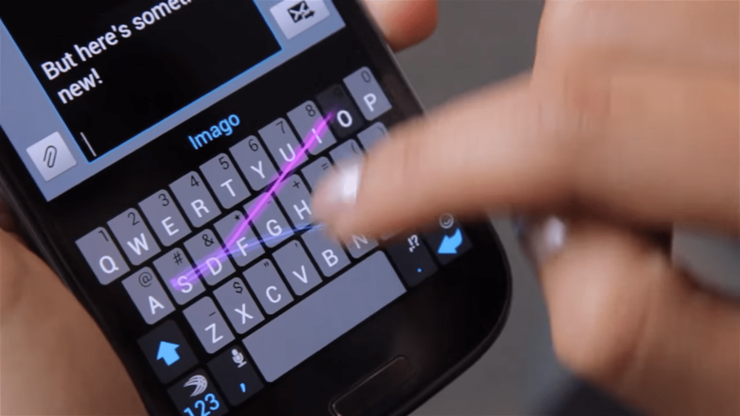 A frame from a SwiftKey instructional video