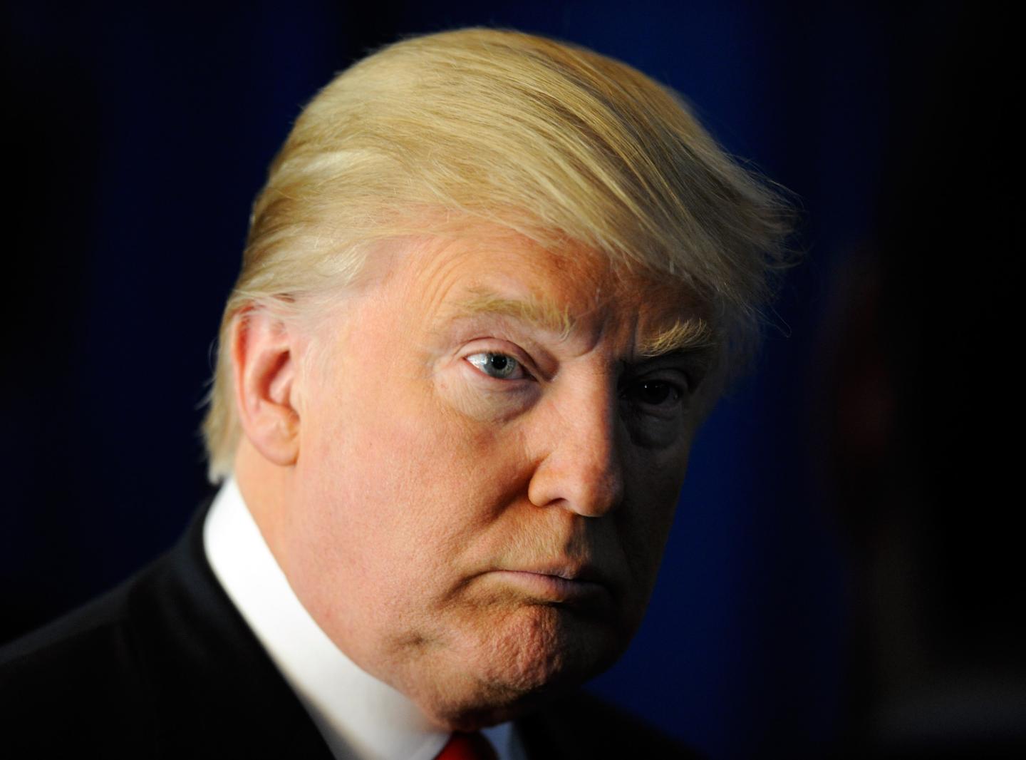 Donald Trump endorse Republican presidential candidate, former Massachusetts Gov. Mitt Romney at the Trump International Hotel &amp; Tower Las Vegas February 2, 2012 in Las Vegas, Nevada.