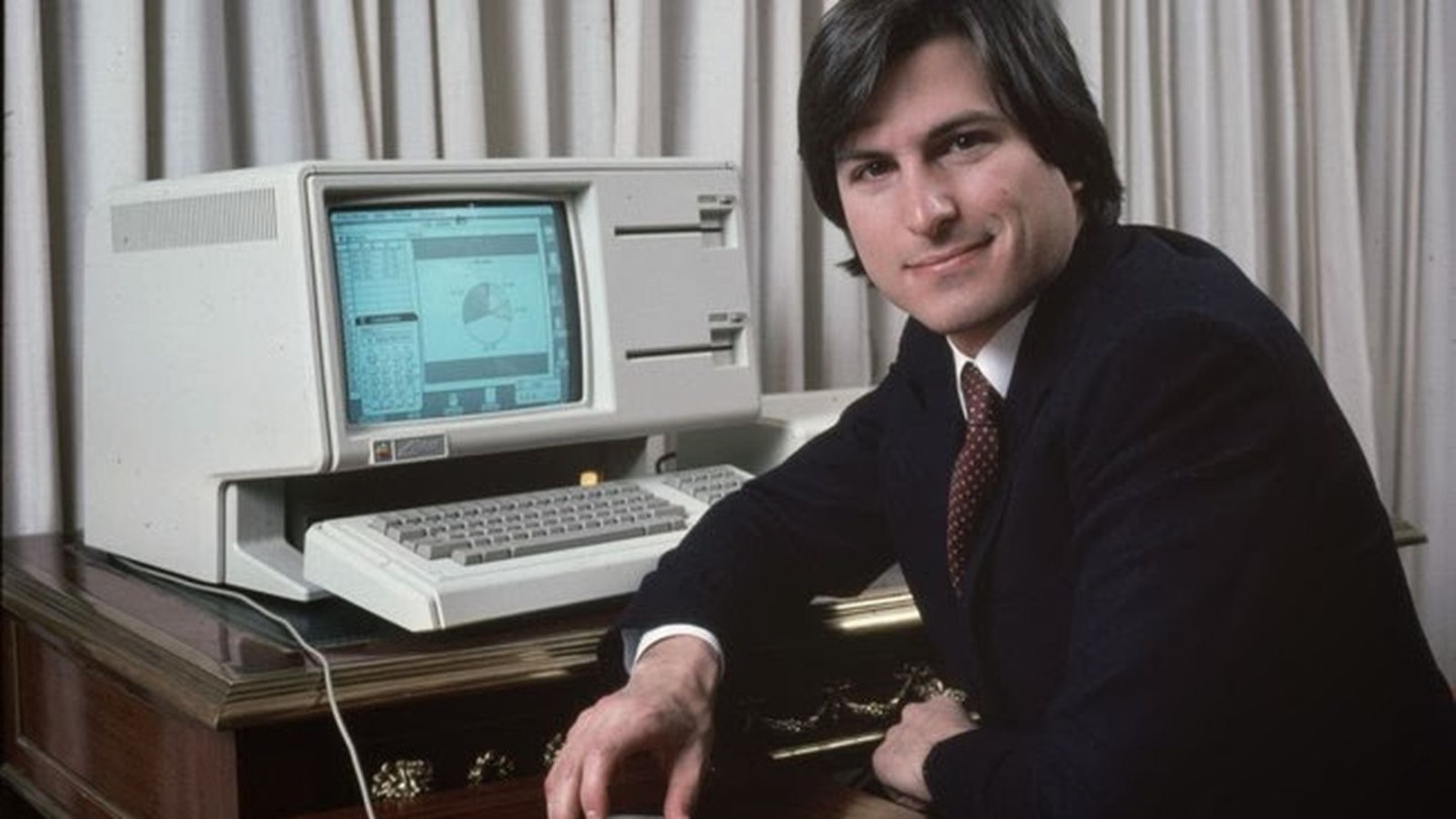 Jobs with the Lisa in 1983.