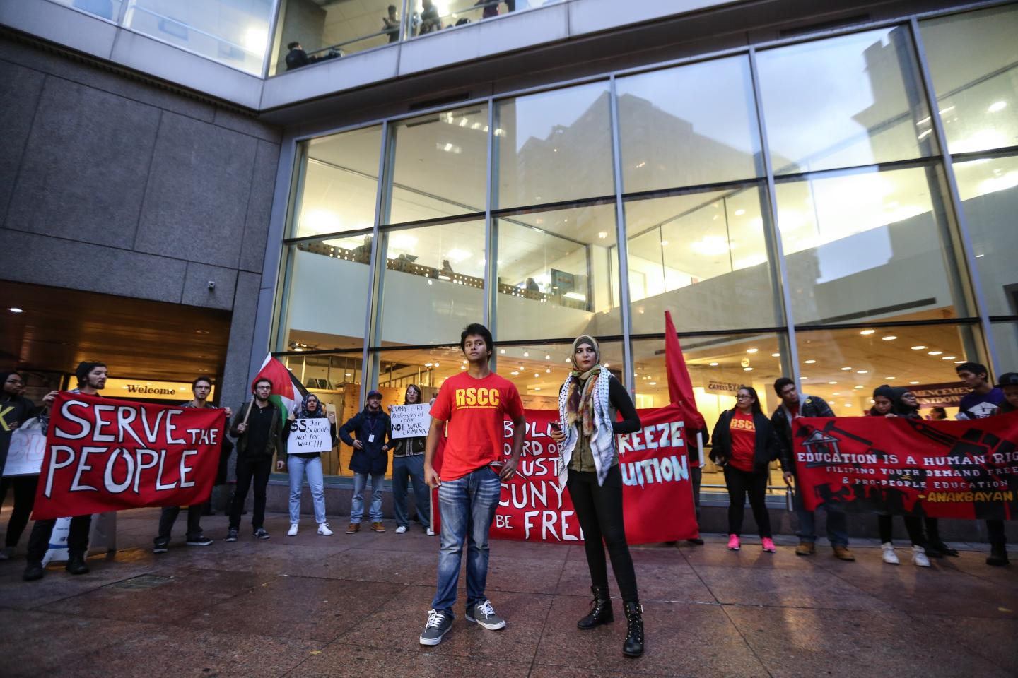 College students march to demand tuition-free education in New York