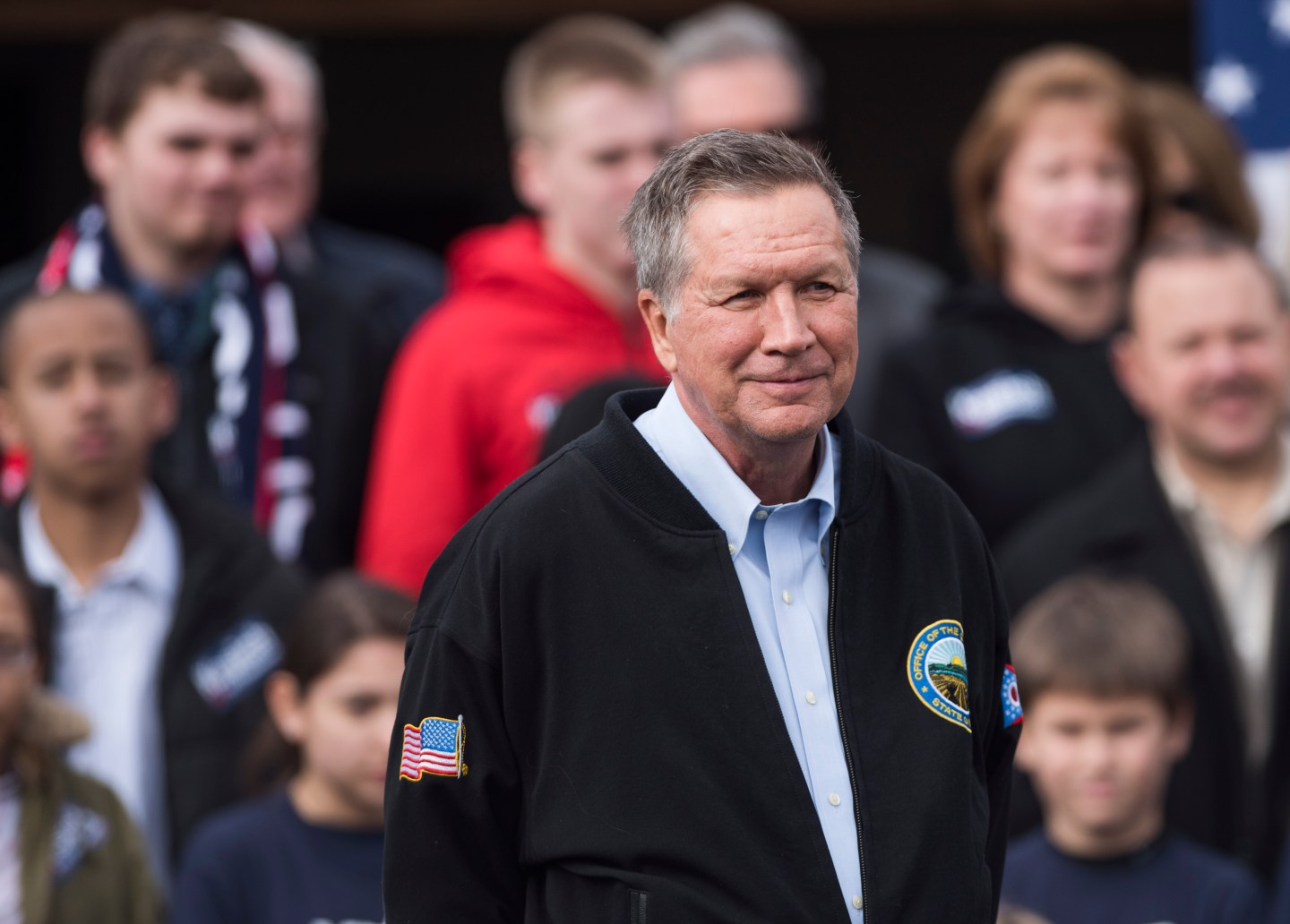Presidential Candidate Gov. John Kasich Is Joined By Arnold Schwarzenegger At Rally In Columbus