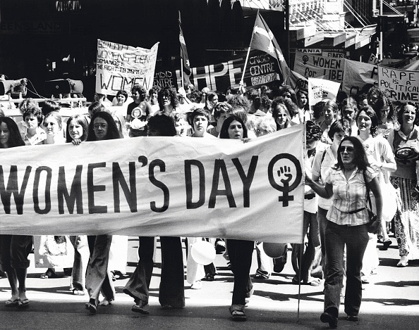International Women's Day, 12 March 1977. SMH Picture by DAVID BARTHO
