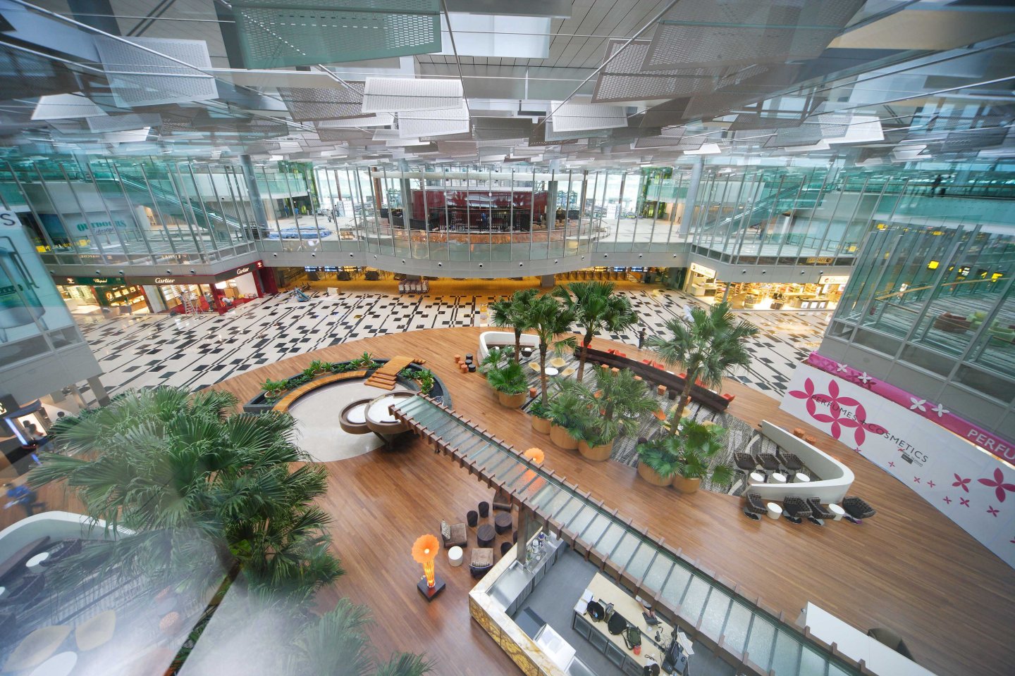 The entrance to the transit area of Changi Airport's new Ter