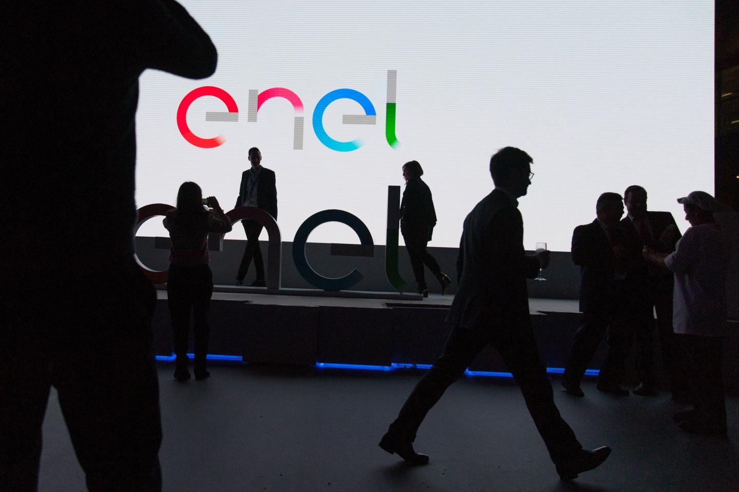The logo of Italian utility company Enel.