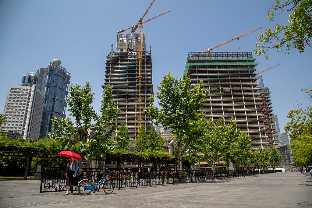 A new real estate project under construction in Pudong. As