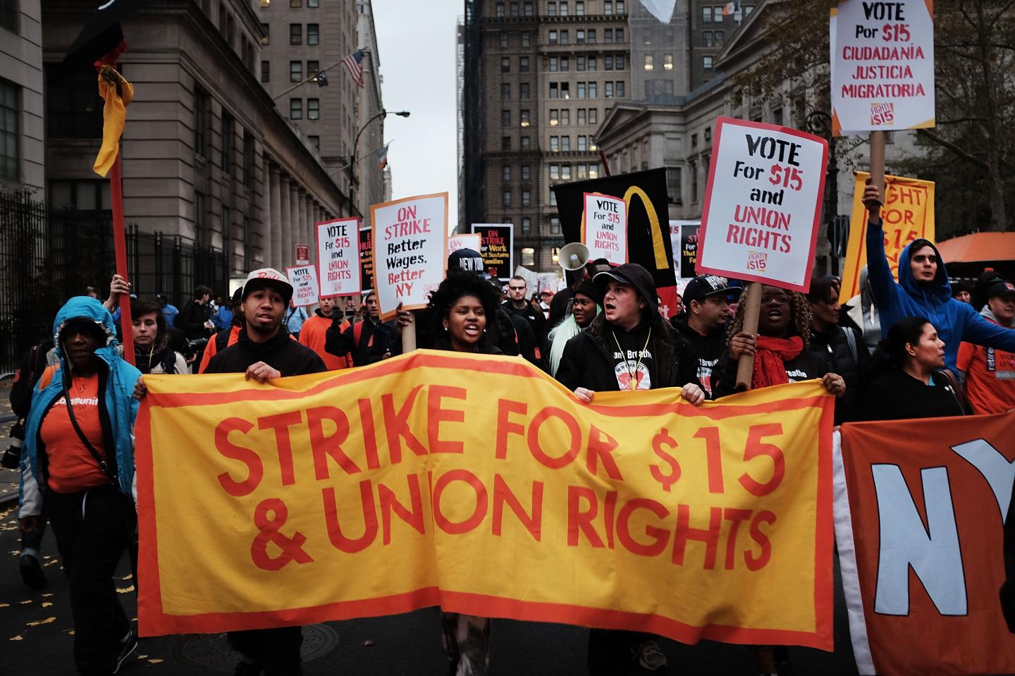 Protestors Rally Across US On National Day Of Action For $15 Minimum Wage