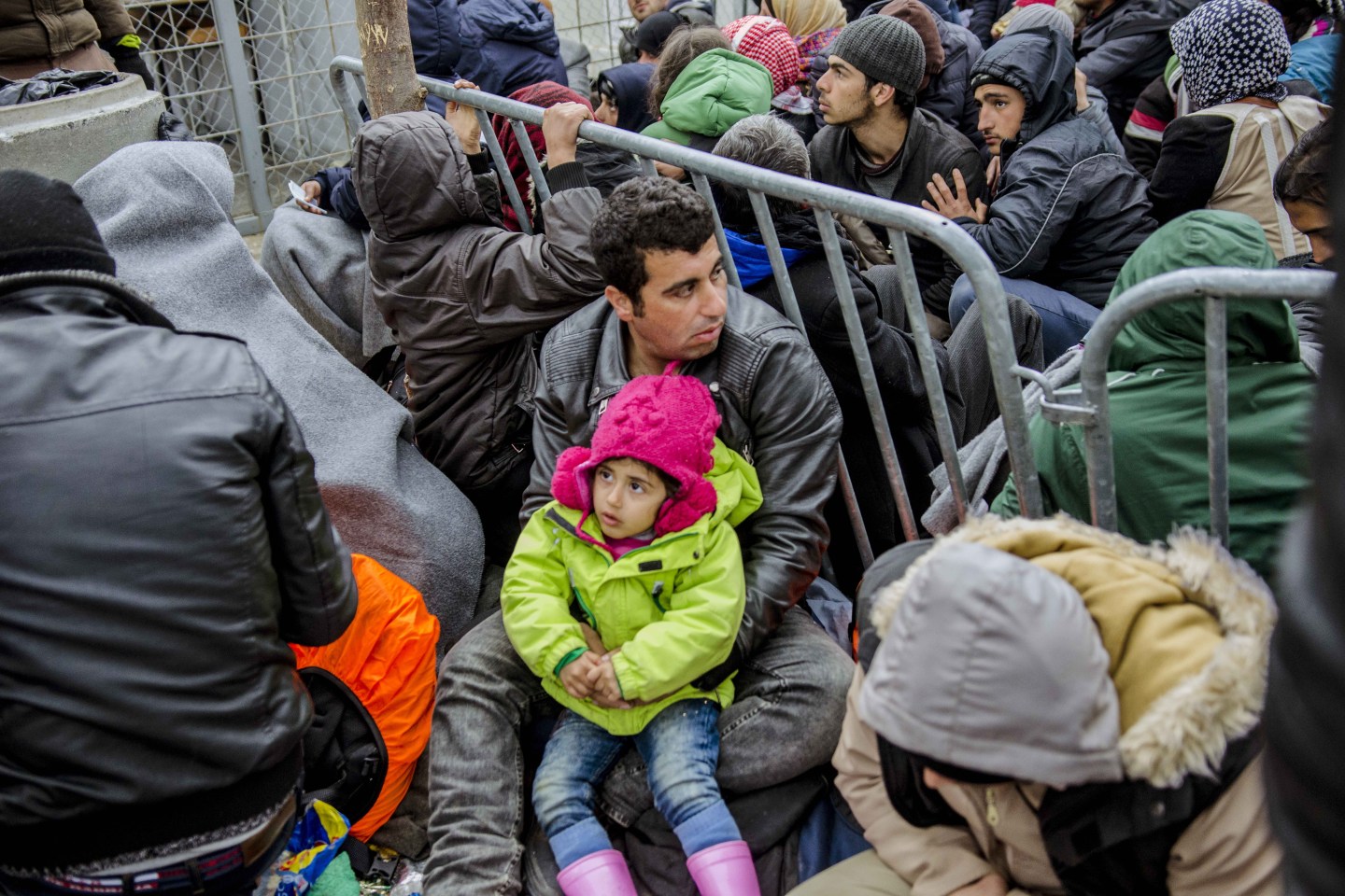 Refugees on Greek-Macedonian border