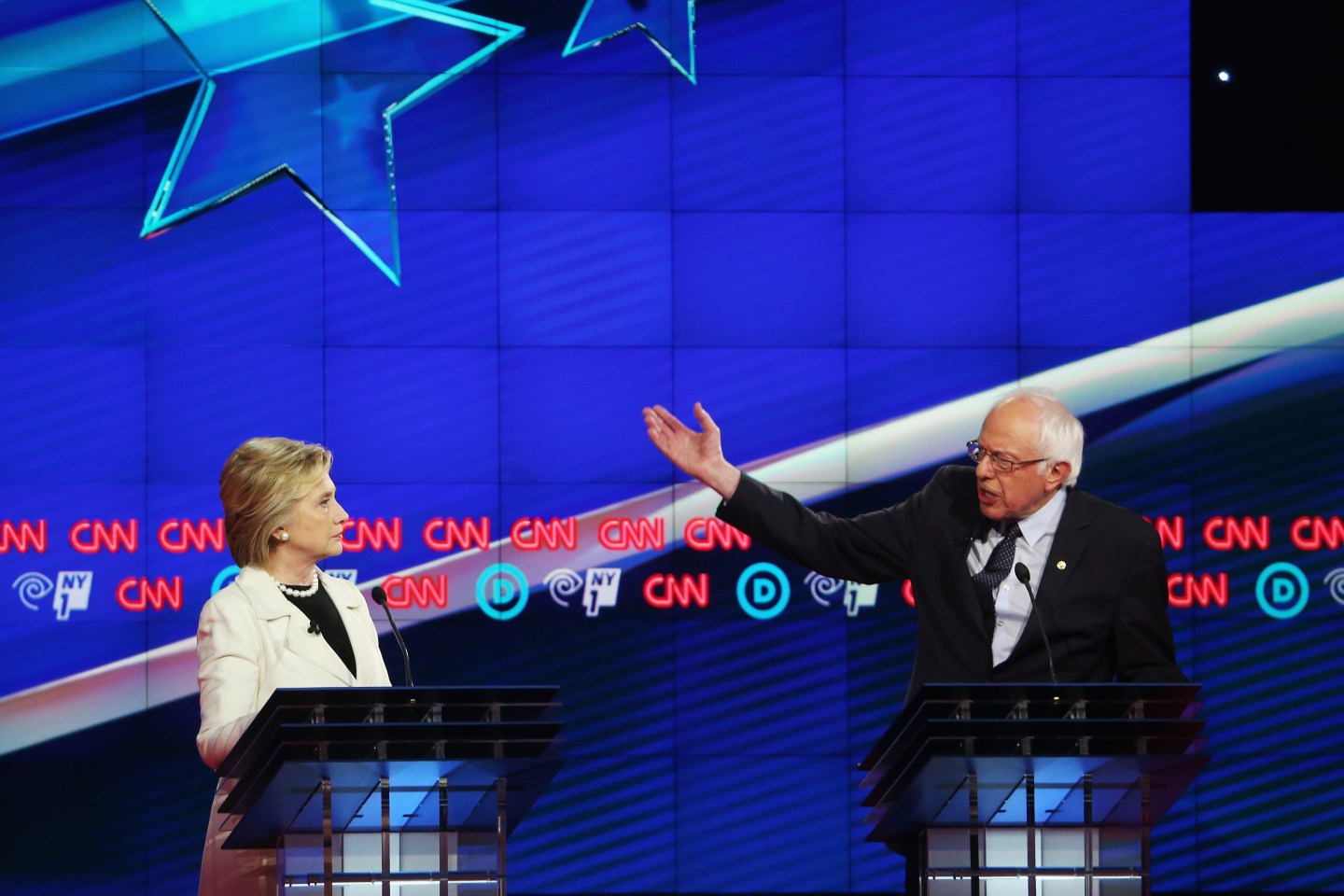 Hillary Clinton And Bernie Sanders Spar At Democratic Debate In Brooklyn