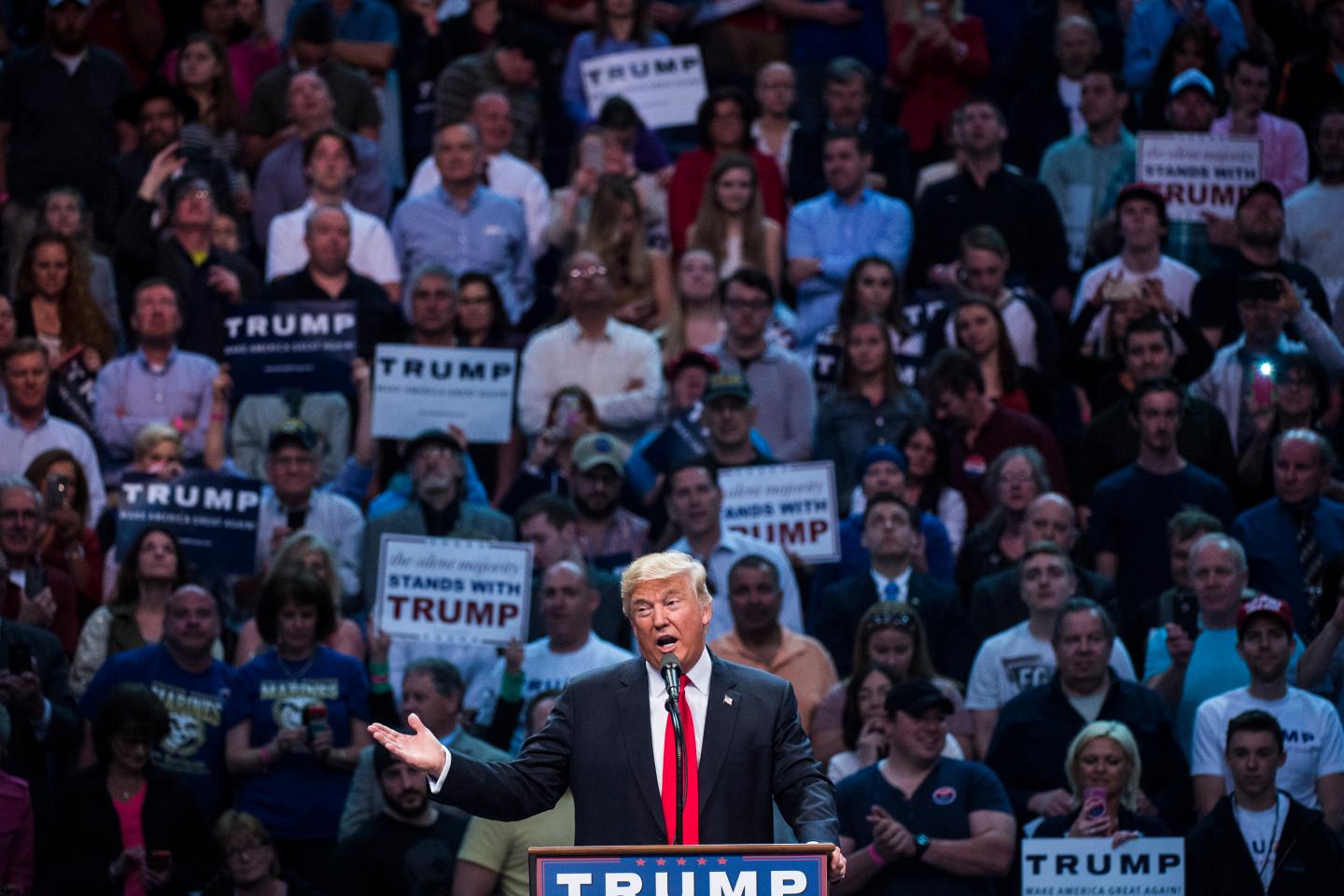 Republican presidential candidate Donald Trump in Buffalo, NY.