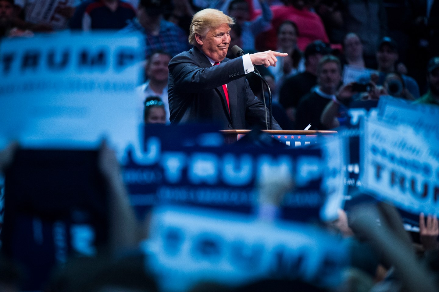 Republican presidential candidate Donald Trump in Buffalo, NY.