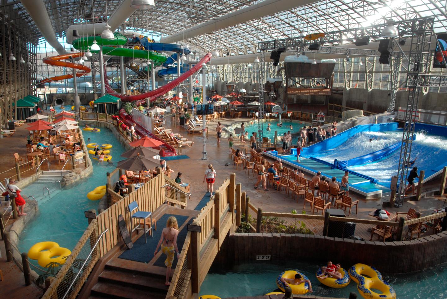 People use the water park at Jay Peak in Jay Vermont