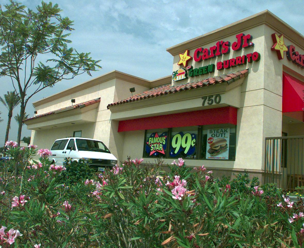 FI.Green.drivethru.extra.KRH.7/21/97.Drivethru of the Carl's Jr. and Green Burrito restaurant in P