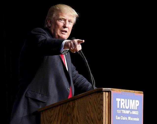 U.S. Republican presidential candidate Donald Trump speaks at a campaign rally in Eau Claire, Wisconsin